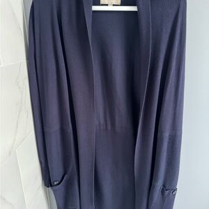 Navy Open Front Cardigan